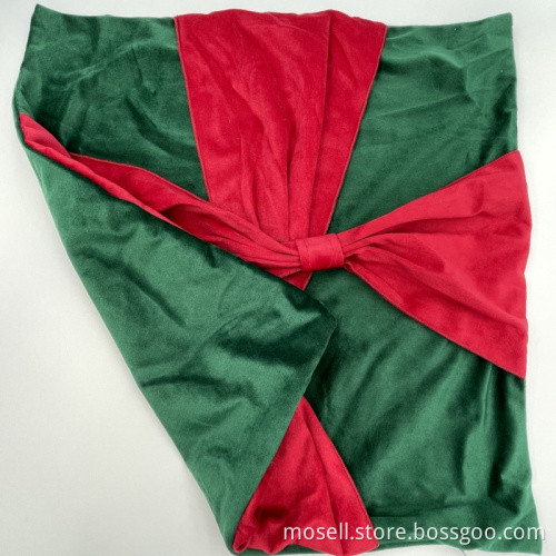 Christmas Decorative Bow Square Pillow Cover